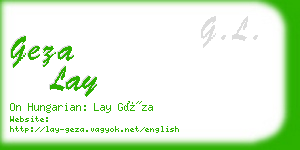 geza lay business card